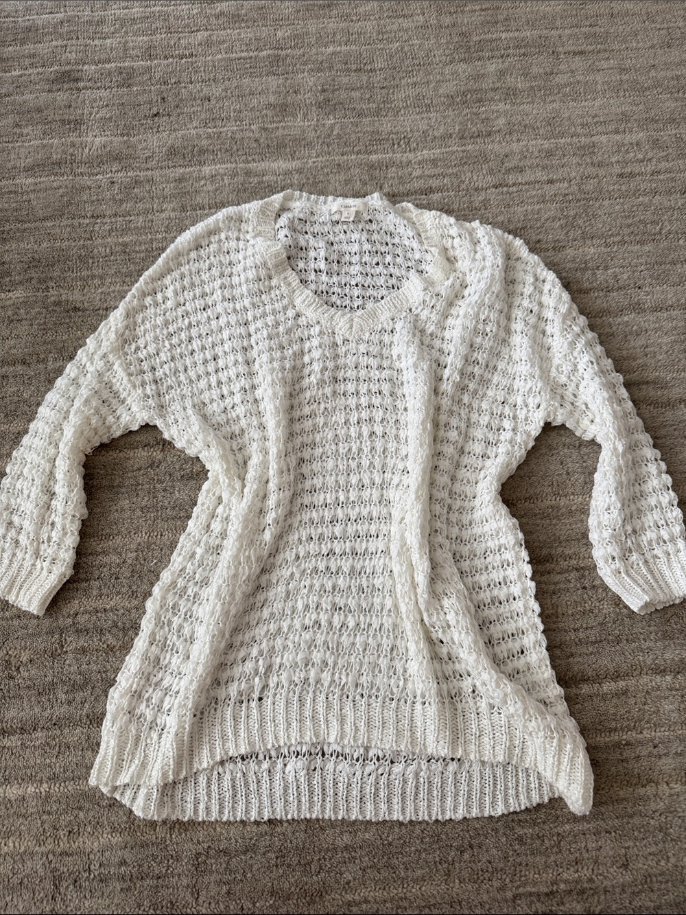 Nordstrom Caslon Lightweight White Open-Knit Women’s Sweater